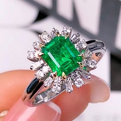 天然 エメラルド ダイヤ リング2.3ct k18 ¥ ☆試着のみ新品 ...