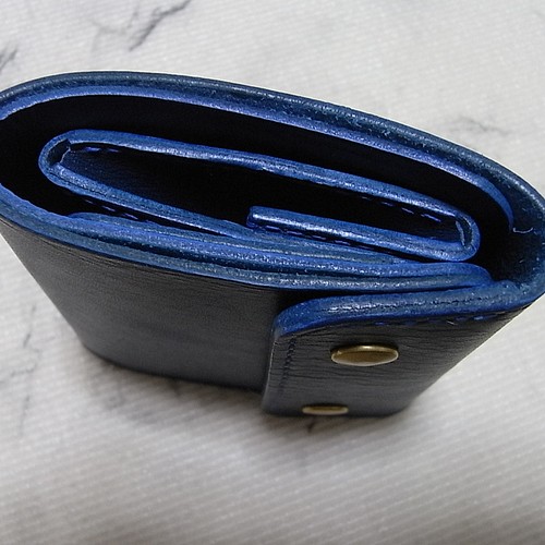 セール】三つ折り財布 ボックス型コインケース 画期的アイデア ヌメ革 