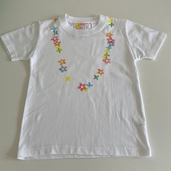 受注制作　kidsTシャツ「 花ネックレス」80cm~140対応 1枚目の画像