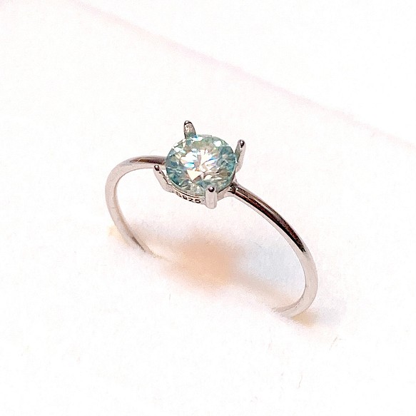 ブルーモアサナイト Silver925 リング 5mm(0.46ct) www.cleanlineapp.com