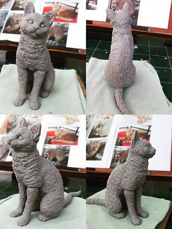 オーダーメイド】うちの子 愛犬 愛猫 うちの子 似顔絵 メモリアル 人形 彫刻 置物 ペットロス ペットの誕生日 