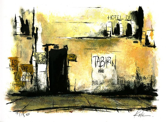 風景画 パリ 版画「街角Ⅱ」 1枚目の画像