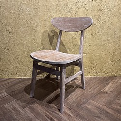 チーク 木製椅子 ワークチェア ダイニングチェア カフェ ダメージ仕上げ チーク無垢 ホワイトウォッシュ cha403 1枚目の画像