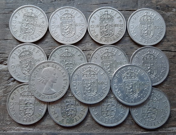 硬貨15コインセット イギリス シリング 1953年~1966年 英国 エリザベス