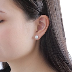 【壹岐珍珠】單顆珍珠耳環8.5-9.0mm pt900（鉑金900）/K18YG（18K黃金） 第1張的照片