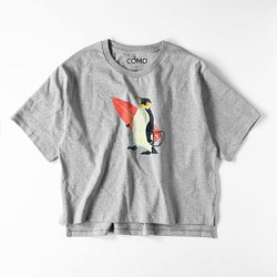 【受注制作】ビッグシルエットTシャツ《ペンギンサーファー》 1枚目の画像