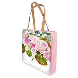【受注生産】「和バラと竹の花」ショッピングエコバック 1枚目の画像