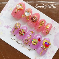 魔法少女 量産型 ピンク ステッキ ネイルチップ ネイルチップ（つけ爪） Smiley NAIL(展示に必読あり) 通販｜Creema(クリーマ)  14091459