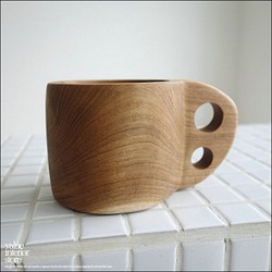 チークカップbutterfly コーヒーカップ 木のコップ マグカップ 木製カップ ティーカップ 木製食器 ナチュラル 1枚目の画像