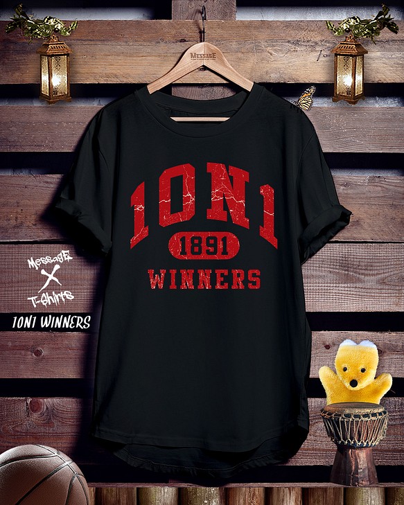 バスケットボール黒Tシャツ「1ON1 WINNERS」 1枚目の画像