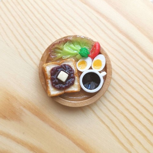 小倉トーストモーニング ❁ ヘアゴム ミニチュア 食べ物 フェイク