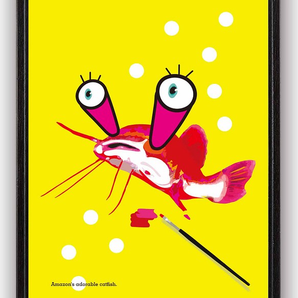 pop　ポスター　A4 　アート　seiで検索　結婚祝い　新築祝い　誕生日　かわいい　魚   ｃ-85 1枚目の画像