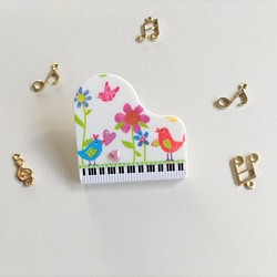 送料無料  小鳥のピアノ型クリップ  ② 1枚目の画像