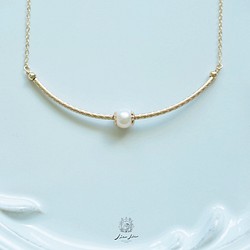 微笑珍珠項鍊│14KGF 包金注金 天然珍珠 第1張的照片