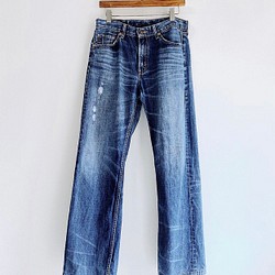 levis / W32 L34 淺藍破壞刷色 古著中腰丹 寧牛仔長褲 vintage 第1張的照片