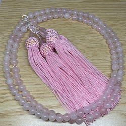 全宗派共通✳︎108珠✳︎本式念珠✳︎数珠✳︎ローズクォーツ 1枚目の画像