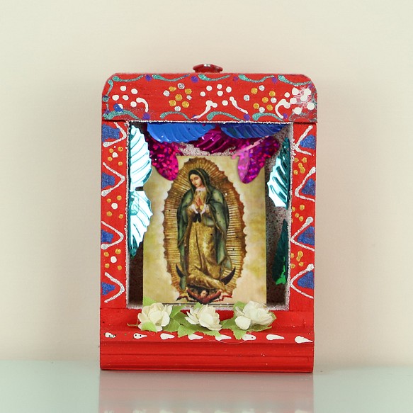 メキシコ壁飾り 置物 ニチョ ボックス マリア 小 025 1枚目の画像