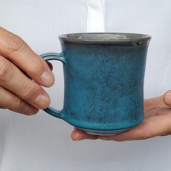 マグカップ　青いカップ　コーヒーカップ　贈り物　誕生日　プレゼント　お祝い 1枚目の画像