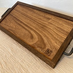 カフェトレー　木製トレー　ディスプレイトレー　ナラ　一点もの　インテリアトレー　木　現品のみ　ディスプレイプレート 1枚目の画像