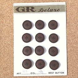 ボタン シート レトロ シートボタン 1シート ブラウン サークル 四つ穴 ab-055 1枚目の画像