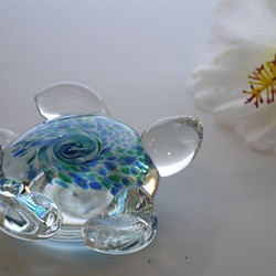 海の守り神　Honu　ガラスのウミガメ（Blue) 1枚目の画像