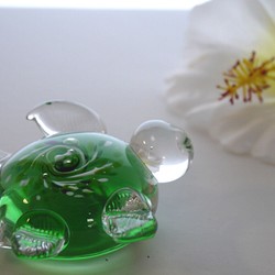 海の守り神　Honu　ガラスのウミガメ（Green) 1枚目の画像