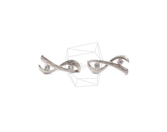 ERG-2081-MR [2pieces] Ribbon earrings, Rope Ribbon Earring / 10m 第1張的照片