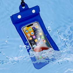 【新作2022年】エアバッグ防水電話バッグポーチ-ブルー 1枚目の画像