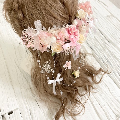 リボンいっぱい seetピンク髪飾り ヘッドドレス ヘアアクセサリー 