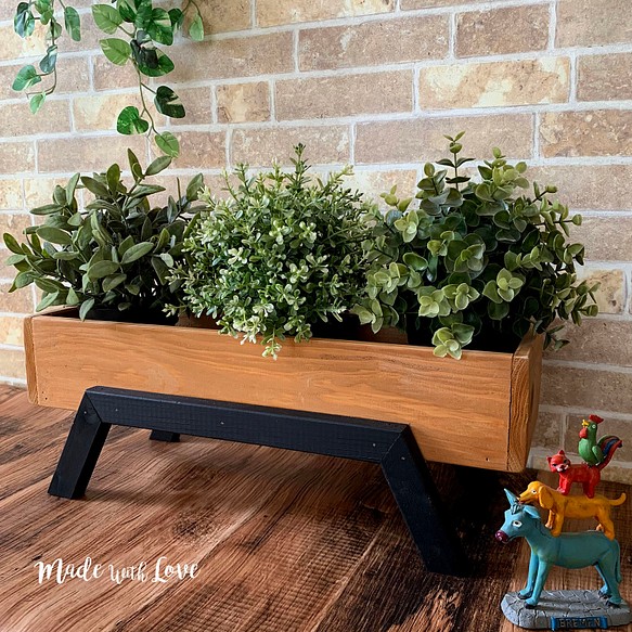 【2色の木製プランタースタンド】LO/花台/観葉植物/プランター 1枚目の画像