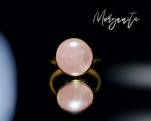 新作 ☆『Morganite』☆の世界でひとつの天然石リングsilver925 +