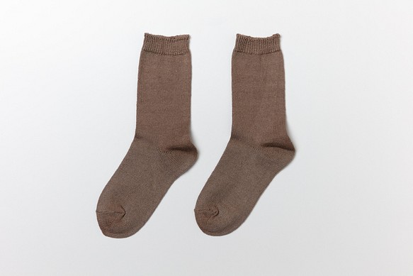 亞麻針織襪（古銅色）22-24cm 第1張的照片