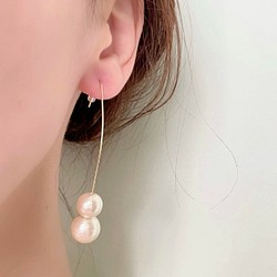 ♘ cotton pearl simple pierce ♘ 1枚目の画像
