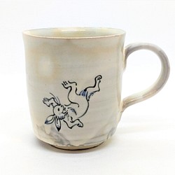 鳥獣戯画マグカップ(相撲うさぎ) 1枚目の画像