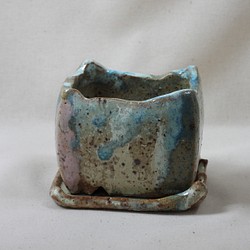 角陶製植木鉢(皿付き)4 1枚目の画像
