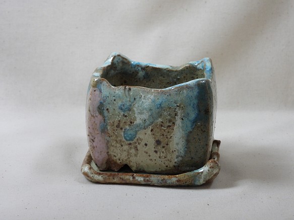 角陶製植木鉢(皿付き)4 1枚目の画像