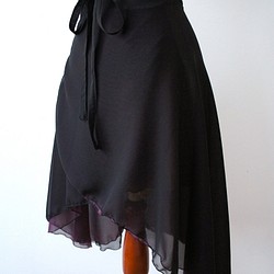 芭蕾裹身裙 [Reversible Black x Bordeaux 62-88] D126reversibleBKBD 第1張的照片