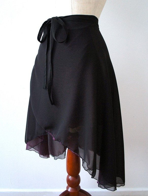芭蕾裹身裙 [Reversible Black x Bordeaux 62-88] D126reversibleBKBD 第1張的照片