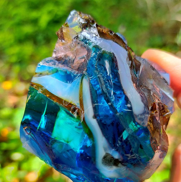 天然石 アンダラクリスタル ブルー ホワイト - 置物