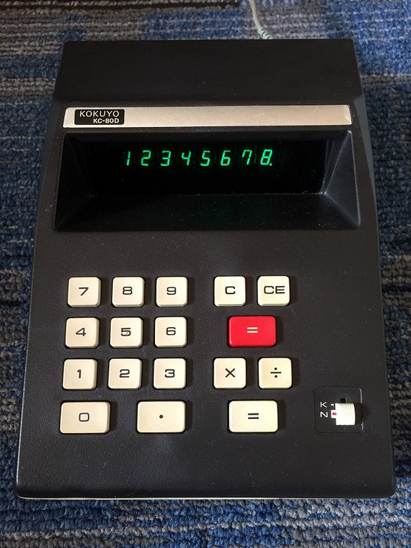 レトロ 電卓 1973年 KOKUYO KC-80D ELECTRONIC CALCULATOR -Used