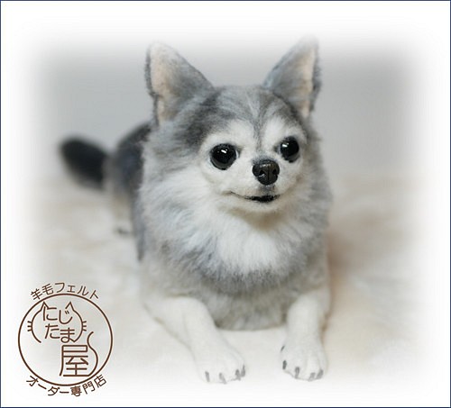 【うちの子そっくり】毛フェルト ぬいぐるみ 犬 猫 ペット リアル 犬オーダー 猫オーダー ミニチュアダックス　チワワ