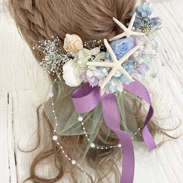 マーメイド 髪飾り ヘッドドレス スターフィッシュ 貝 ヘアピン kiko 
