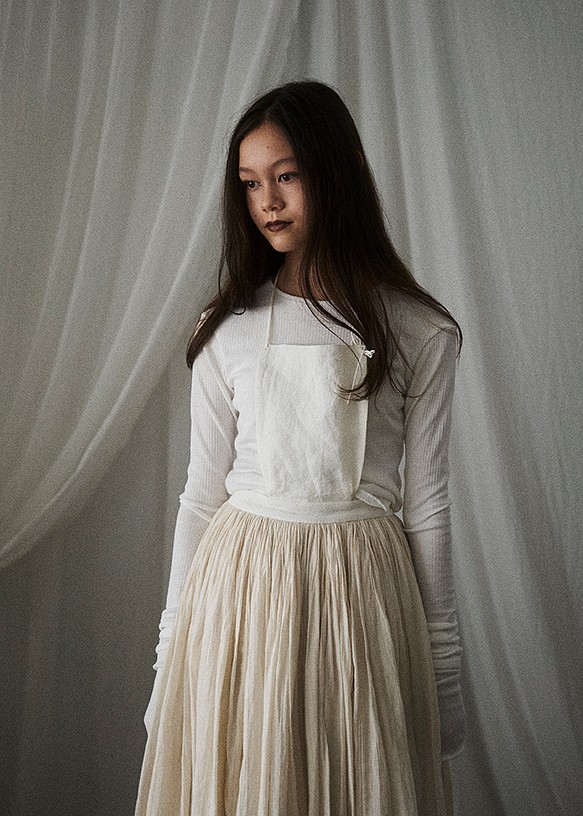 Tablier skirt / Kids130-150cm / Ivory× flower 子供服 O'keefe 通販