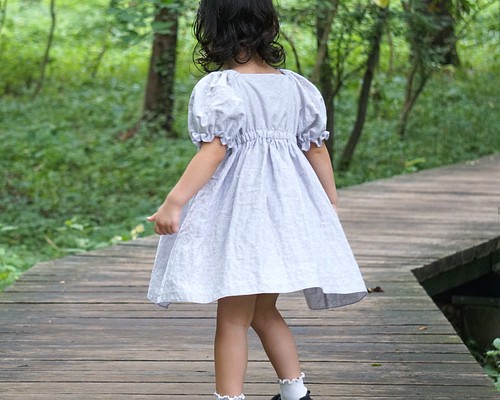 刺繍パフスリーブ 100トップス スカート 子供服 女の子 ドレス ワンピースf