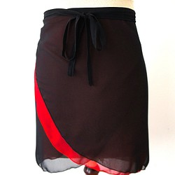 芭蕾裹身裙 [Reversible Black x Red 46-118] DS117reversibleBKRD 第1張的照片