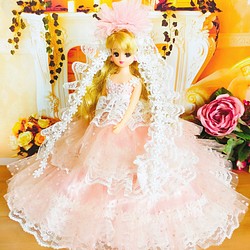 リカちゃん ドレス ドールドレス 人形服 手作り おしゃれ バラのプリンセス パールピンク 人形 Doll Dress Shop Riko 通販 Creema クリーマ ハンドメイド 手作り クラフト作品の販売サイト