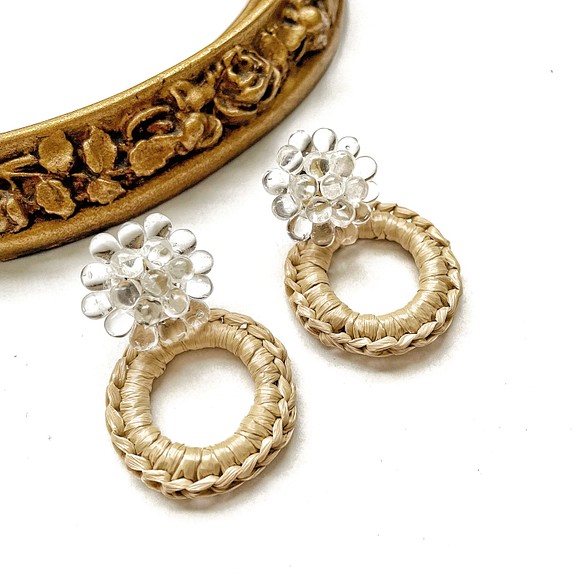 2way♡summer × beads earrings（clear） 1枚目の画像