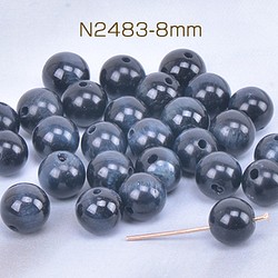 N2483-8mm  18個  天然石ビーズ カラータイガーアイ 丸玉 8mm  3X（6ヶ） 1枚目の画像