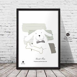 北欧DOG　ポスター  A4 　　アート（イラスト・グラフィック）seiで検索　　結婚祝い　新築祝い　誕生日　動物　1　 1枚目の画像