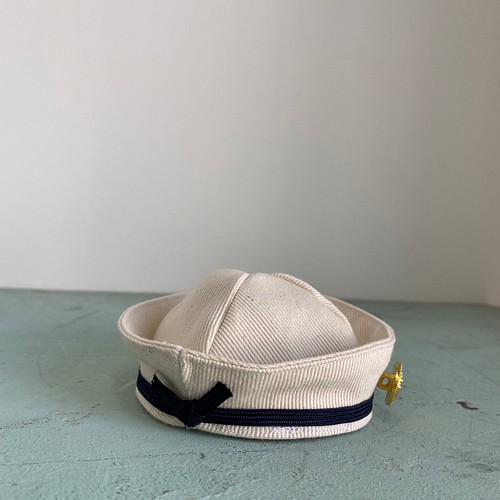 マリンセーラー帽/ネイビー ペット服・アクセサリー wancono-boushi 